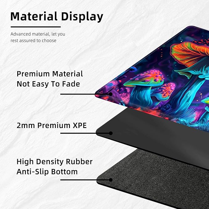for MTG Playmat with Storage Bags, Card Playmat for TCG Card Playing Game,Rollable & Foldable for PTCG and Board Game Mat for Cards,Non-Slip Colorful Moushroom Desk Mat for Home Office