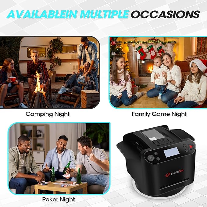 G1 Pro Automatic Card Shuffler and Dealer 2-in-1, Eletric Shuffling and Dealing Machine All in ONE, Ultra Quiet, Rechargeable, Remote Card Calling, for Board Games and Poker Games (Black)