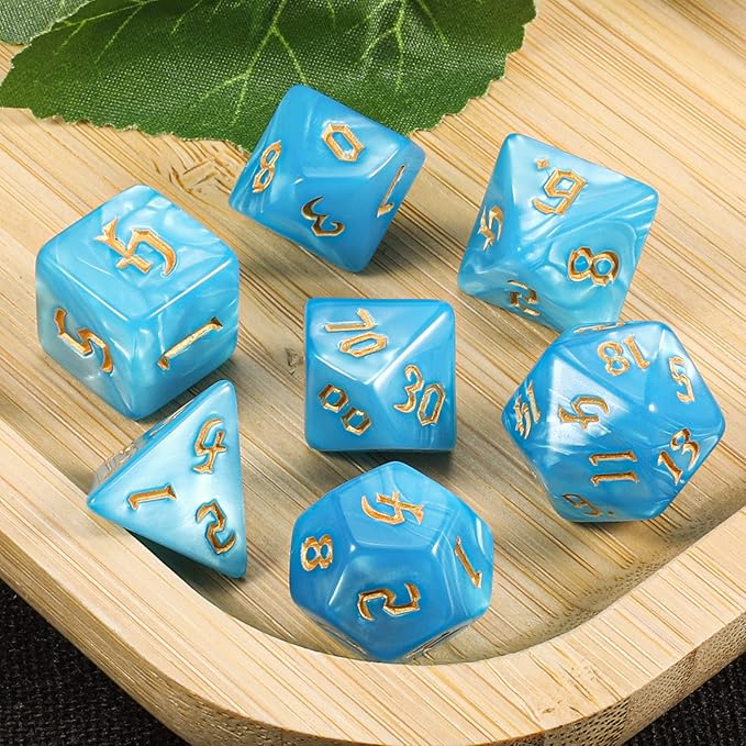CiaraQ DND Polyhedral Dice Set with Dice Bag for Dungeons and Dragons RPG MTG Role Playing Table Games