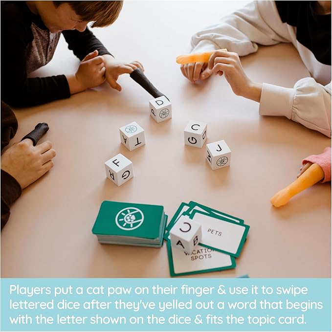 Spin Master SolidRoots Cat-a-gories Vocabulary Learning Dice Game for 2-4 Players | Family Games for Kids Ages 6+