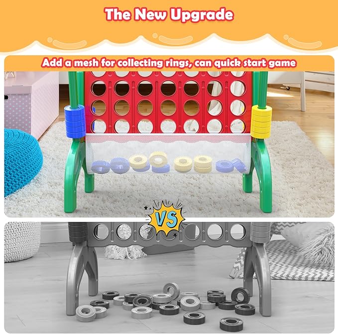 Aywewii 1.9 Feet Giant 4-to-Score Connect Game Set for Kids and Adults 4 in A Row Game Outdoor Indoor Yard Camping Party Family Games Tabletop Games