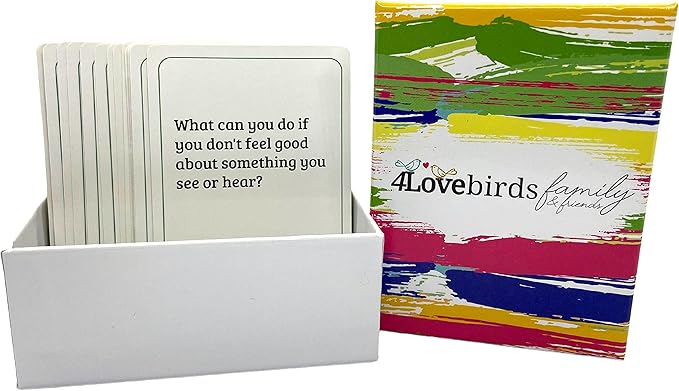 4LOVEBIRDS Fun Family Game Night: 100 Conversation Starters for Friends & Family - Break Routine, Perfect for Car Travel, Road Trips & Dinner Table