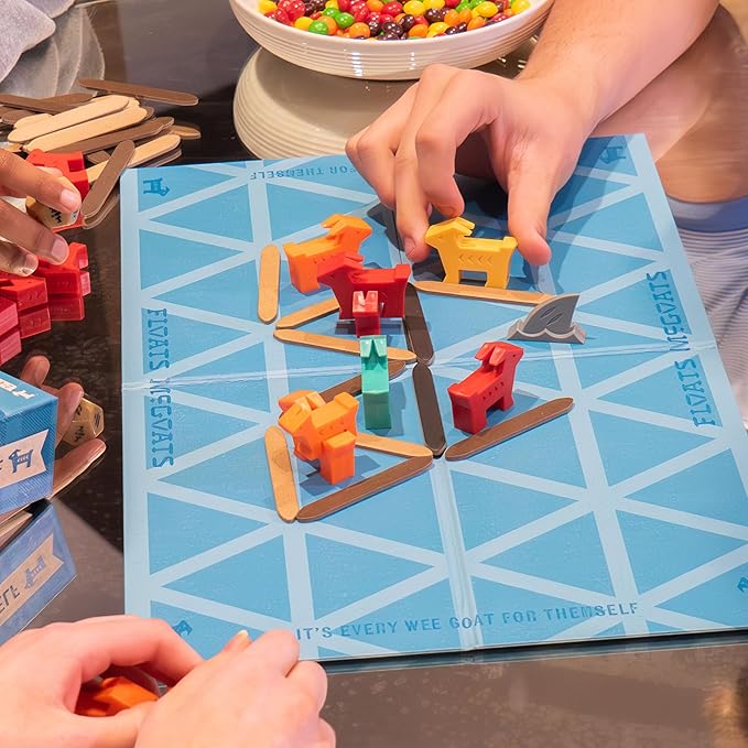 Floats McGoats Board Game | Build a Raft & Save Your Goats | Perfect for Family Games | 2-4 Players, Ages 10+