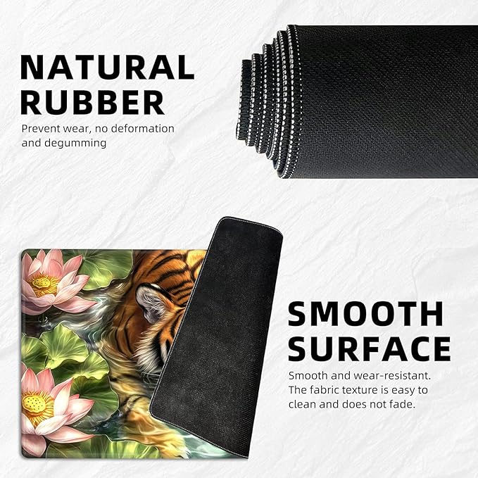 for MTG Playmat with Storage Bag, for TCG Playmat and Playing Card Mat for Magic Board Games, Non-Slip Tiger Desk Mat, Stitched Edges Game Mat, Rollable & Foldable Card Playmat