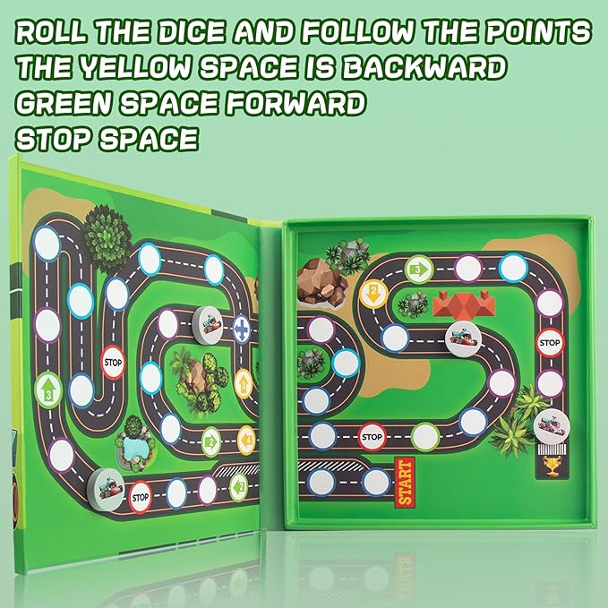 Magnetic Car Race Game for Kids 3-8 - Perfect Travel Toy for Toddlers - Fun Road Trip & Airplane Activity - Camping Game Essentials for Kid