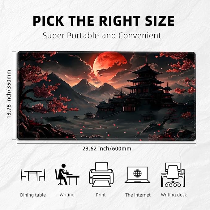 for MTG Playmat with Zones Storage Bag,for TCG Playmat and Playing Card Mat for Magic Board Games, Pagoda Non Slip Stitched Edges Game Mat, Rollable Foldable Card Playmats