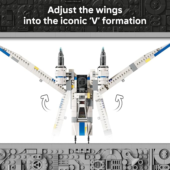 LEGO Star Wars Rebel U-Wing Starfighter Building Set - Includes Cassian Andor, Dedra Meero and K-2SO - Model Action Toy for Andor Fans - Birthday Gift Idea for Boys, Girls, Kids, Ages 8+ - 75399