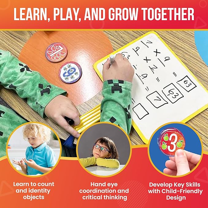 Fun Math Card Game - STEM Mathematics Addition and Subtraction Education - Helps to Teach Early Math Facts with 30 Matching Pairs Preschool Games & Gifts for Boys & Girls Ages 3 and Up