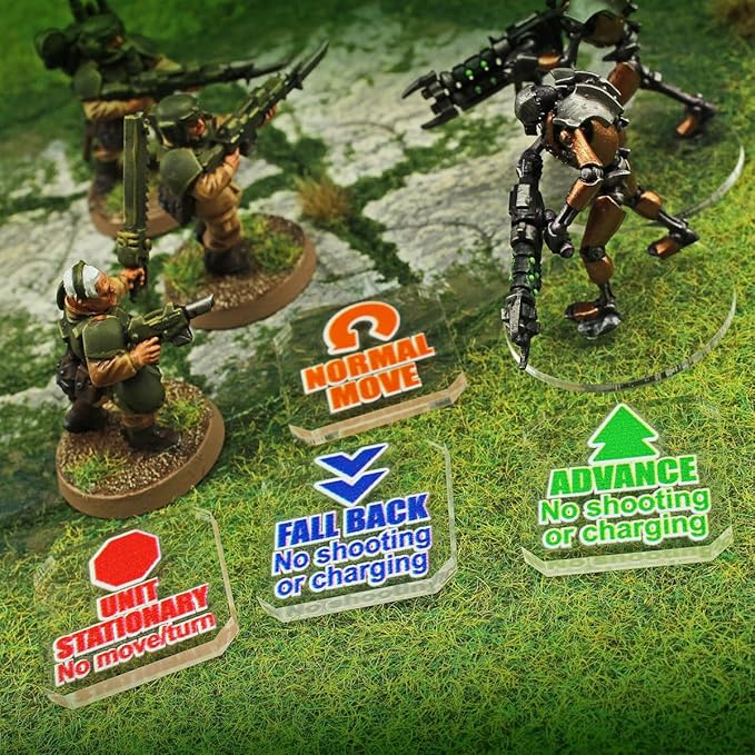 LITKO Upgrade Tokens | Compatible with Warhammer 10th Edition | Half-Strength | Battle Shocked | Wound | Movement | Modifier | WH40Kv10 (Movement Tokens)