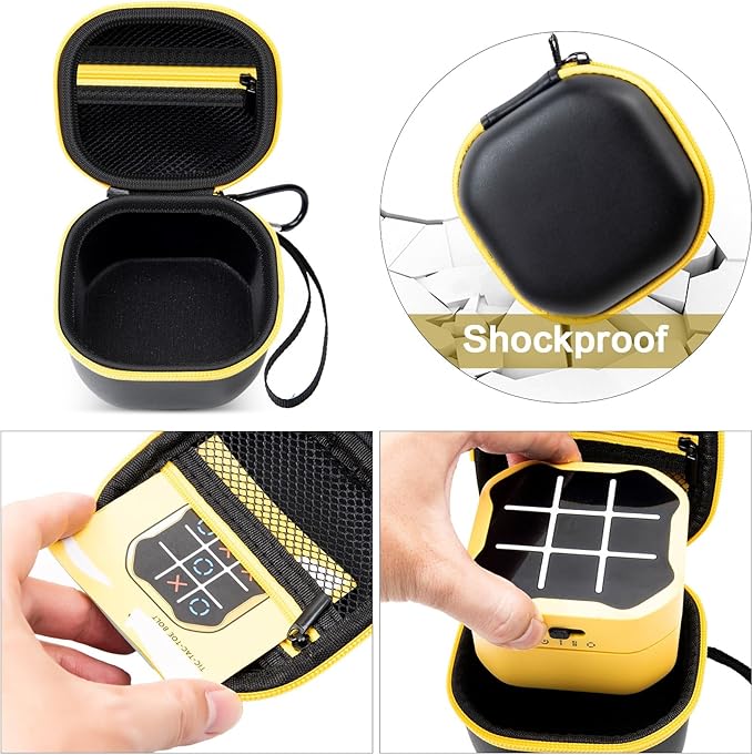GWCASE Case Compatible with GiiKER Tic Tac Toe Bolt Game 3-in-1 Handheld Puzzle Console, Fidget Toys Board Games Storage Organizer Holder Box -Black (Bag Only)