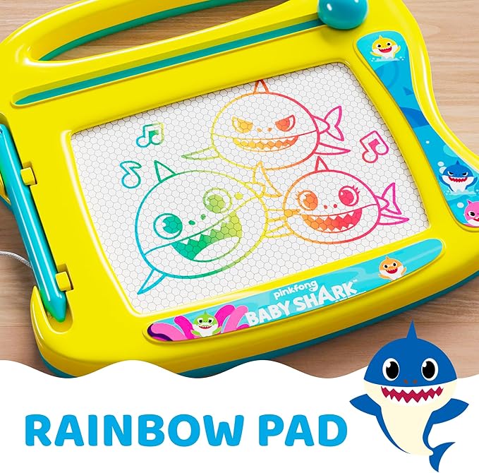 Lollipop Baby Shark Travel Magnetic Drawing Board for Boys or Girls, On The Go Drawing Board