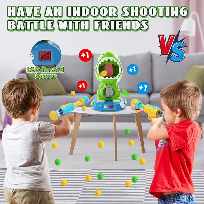 EagleStone Remote Control Movable Shooting Dinosaur Toys for Kids 3-5,5-7,Electronic Dino Shooting Game with Spay & Auto Scoring, Light & Sounds,Party Favors,Toys for 3,4,5 6,7 8 Year Old Boys& Girls