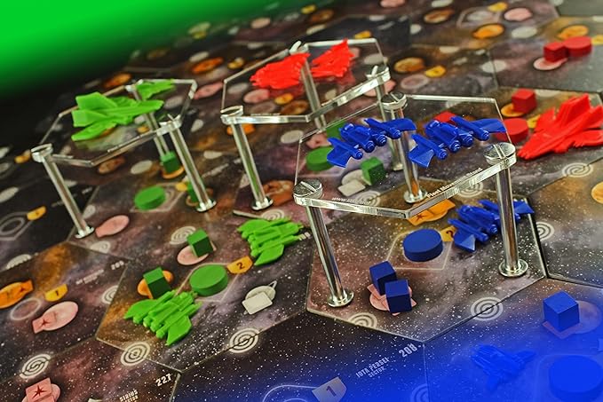 LITKO Fleet Movement Stands | Twilight Imperium 4th Edition | Clear | Pack of 3 (Deluxe)