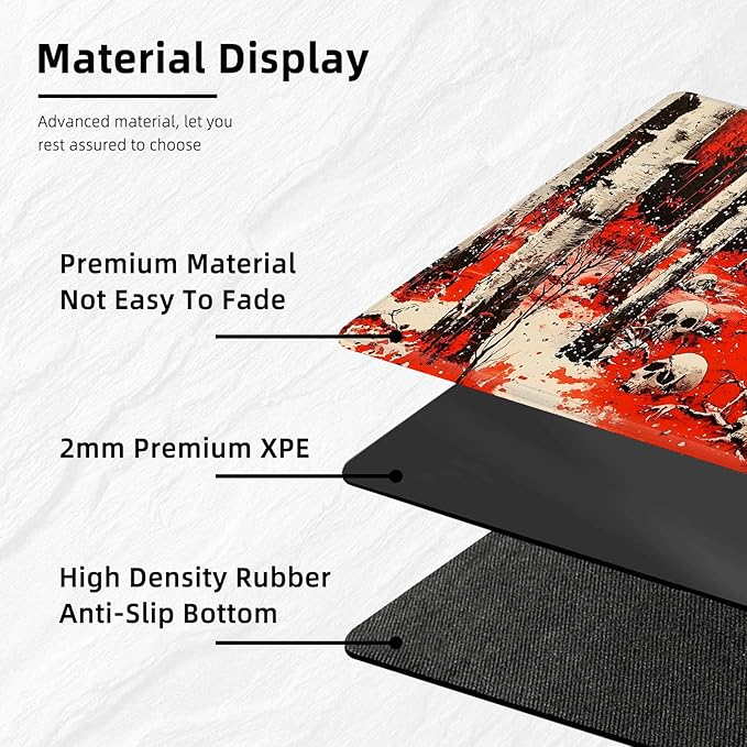 for MTG Playmat with Storage Bags, Card Playmat for TCG Card Playing Game,Rollable & Foldable for PTCG and Board Game Mat for Cards,Non-Slip Skulls Desk Mat for Home Office
