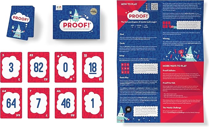 Proof! Math Game - Fast Paced Mental Math Magic - Teachers' Choice Award Winning Educational Game, Ages 9+