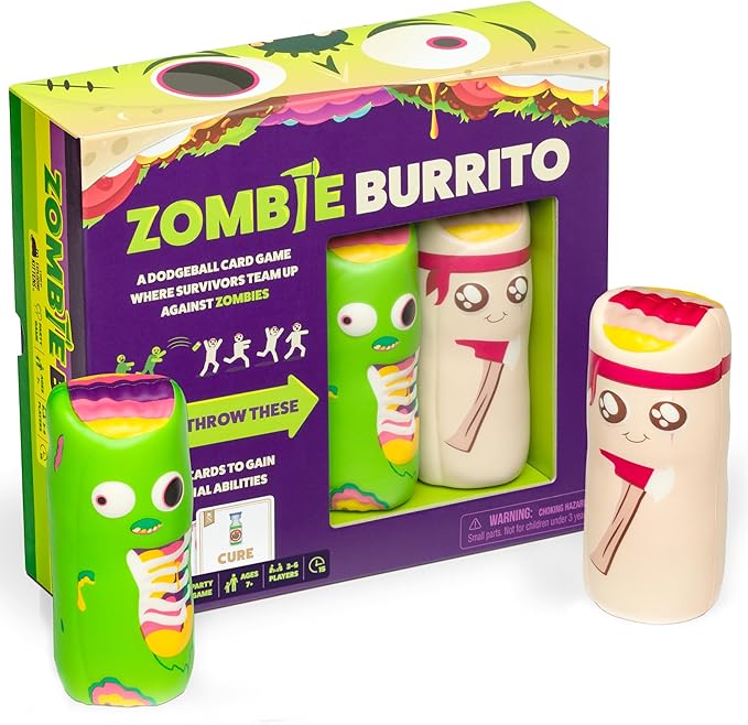 Zombie Burrito by Exploding Kittens - 3-6 Players - Ages 7+ - 15 Minutes to Play - Dodgeball Zombie Card Game - Party Game, Ideal for Family Night, Kid and Adult