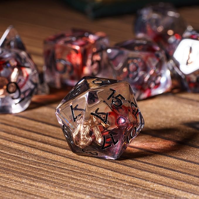 UDIXI 7PCS Polyhedral Dice Set, 7-Die DND Dice Set Filled with Dagger for Role Playing Games as Dungeons and Dragons RPG Table Games?D&D (Rogue)