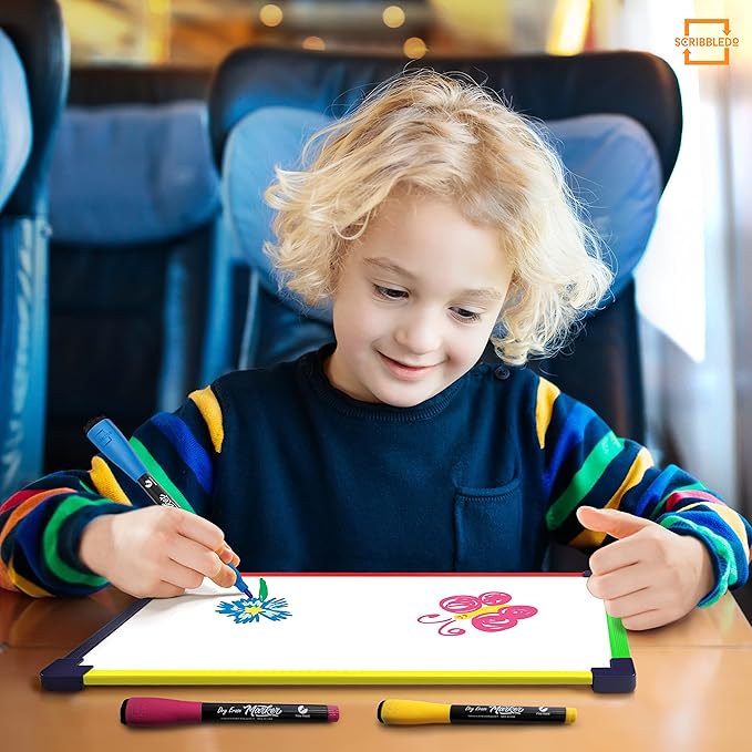 10 Travel Size Art Coloring White Board & Eraser Car Airplane Travel Essentials Kids Travel Accessories 9x12 Travel Games for Kids Travel Toys for Toddlers 3+ Plane Travel Game for Kids Ages 4-8 & Up