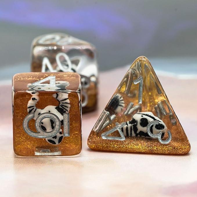 UDIXI 7 die DND Dice Set - Polyhedral D&D Dice for Role Playing Games, RPG Dice Set for Dungeons and Dragons Pathfinder (Cow Head)