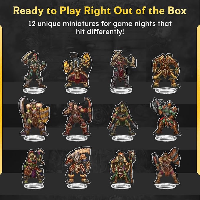 Compatible Miniatures for Dungeon Masters, Skinny Minis Orcs, DND 2D Miniatures, Double-Sided Durable Acrylic DND Minis D&D