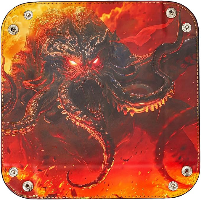 PU Leather Folding Dice Rolling Tray Mat, Portable RPG D&D Dice Trays for RPG Tabletop Board Games, Jewelry Valet Tray for Women and Men