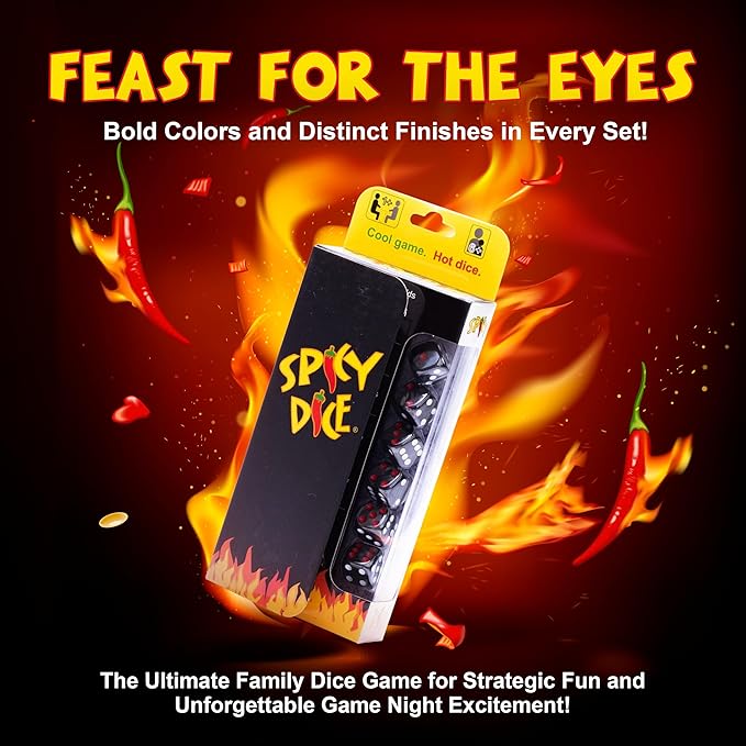 Charcoal: The Ultimate Family Dice Game – Pearlized Colored Dice with Cheat Sheet and Silkscreened Pouch for Strategic Fun and Unforgettable Game Night Excitement!