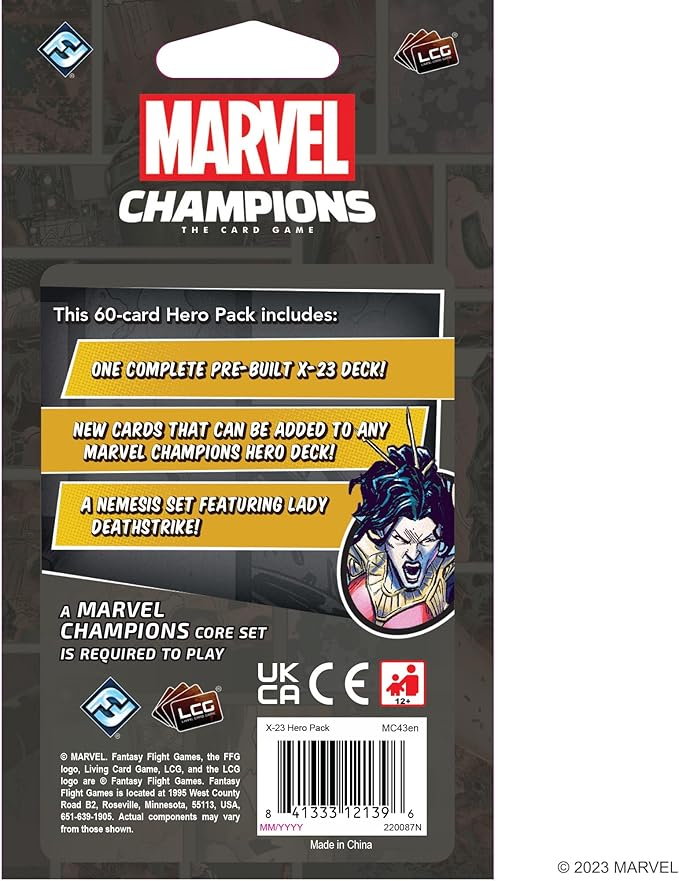 Marvel Champions The Card Game X-23 Hero Pack - Superhero Strategy Cooperative Game for Kids and Adults, Ages 14+, 1-4 Players, 45-90 Minute Playtime - Fantasy Flight Games