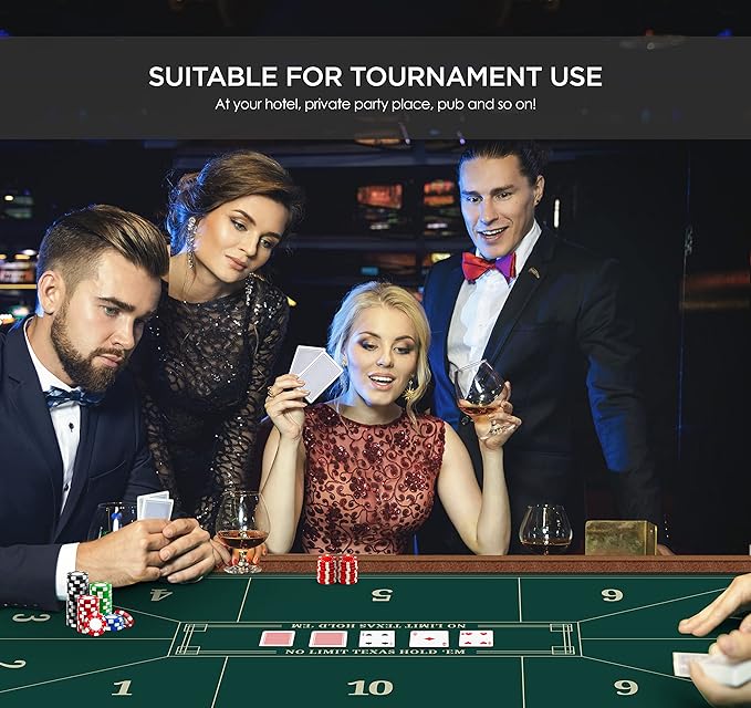 Poker Mat Poker Table Topper Poker Mat for Table to Turn Dining Table to Instant Poker Play Tabletop for Texas Holdem Casino Game with Water Resistant Top Portable Padded Storage Bag 70 x 35 Inch