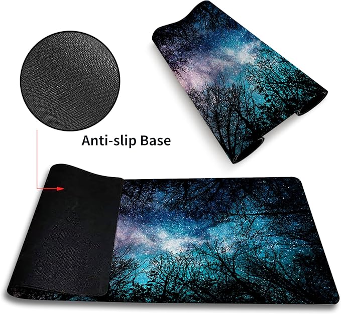 MTG Playmat Forest, TCG Game Play Mat for MTG Landscape Trading Card Smooth Cloth Surface Mousepad Battle Game 23.6X 13.7 inches
