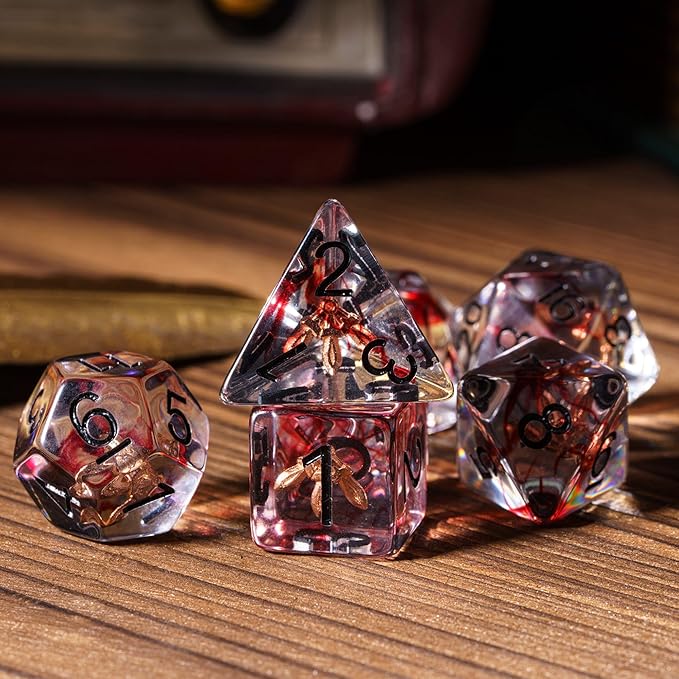 UDIXI 7PCS Polyhedral Dice Set, 7-Die DND Dice Set Filled with Dagger for Role Playing Games as Dungeons and Dragons RPG Table Games?D&D (Rogue)