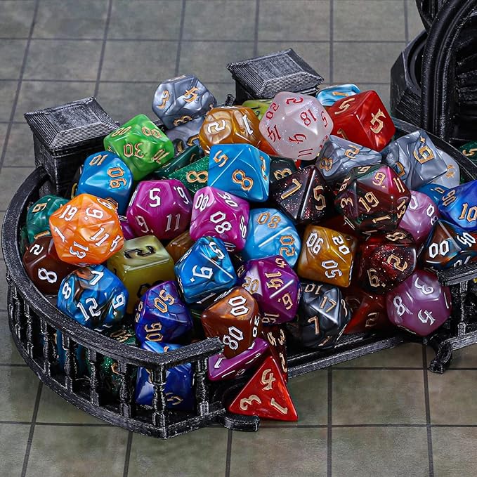 CiaraQ DND Dice Set - 26 x 7 (182pcs) Polyhedral Dice for Dungeons and Dragons D&D RPG MTG Role Playing Table Games, with a Large Flannel Bag