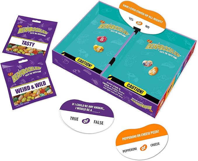 Jelly Belly BeanBoozled Taste the Truth game Refill packs – 1 x Tasty jelly bean bag (2.7oz), 1 x Weird and Wild jelly bean bag (2.7oz) – Includes BeanBoozled’s 2 new flavors