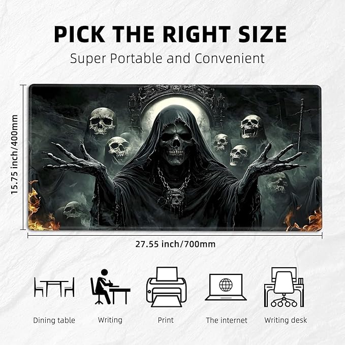 for MTG Playmat with Storage Bag, for TCG Playmat and Playing Card Mat for Magic Board Games, Non-Slip Ghostly Faces Desk Mat, Stitched Edges Game Mat, Rollable & Foldable Card Playmat