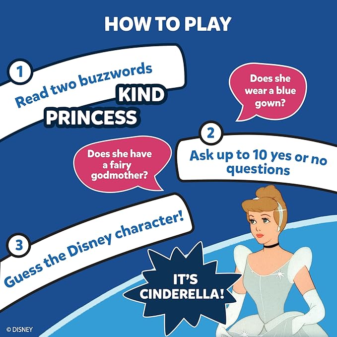 Skillmatics Guess in 10 Disney, Card Game for Girls, Boys, Kids, Teens, Adults, Who Love Cinderella, Mickey Mouse, Moana, Gifts for Ages 6, 7, 8, 9 and Up