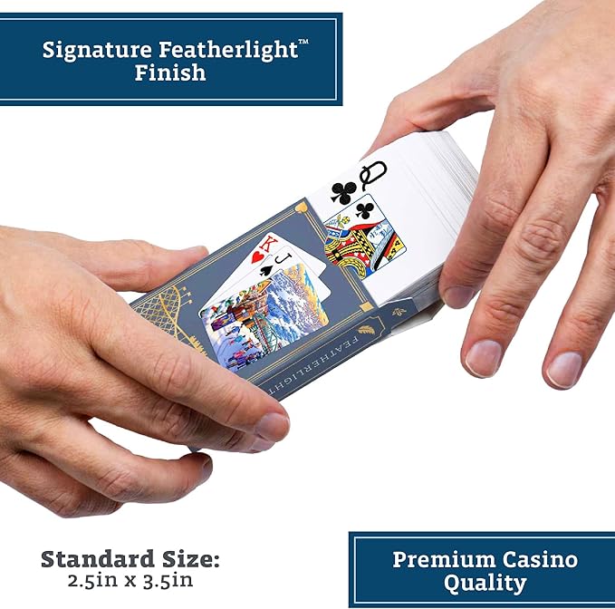 Boardwalk Puzzles Premium Featherlight Unique Playing Cards, Fun Themed Deck for Home and Travel | Park City Winter