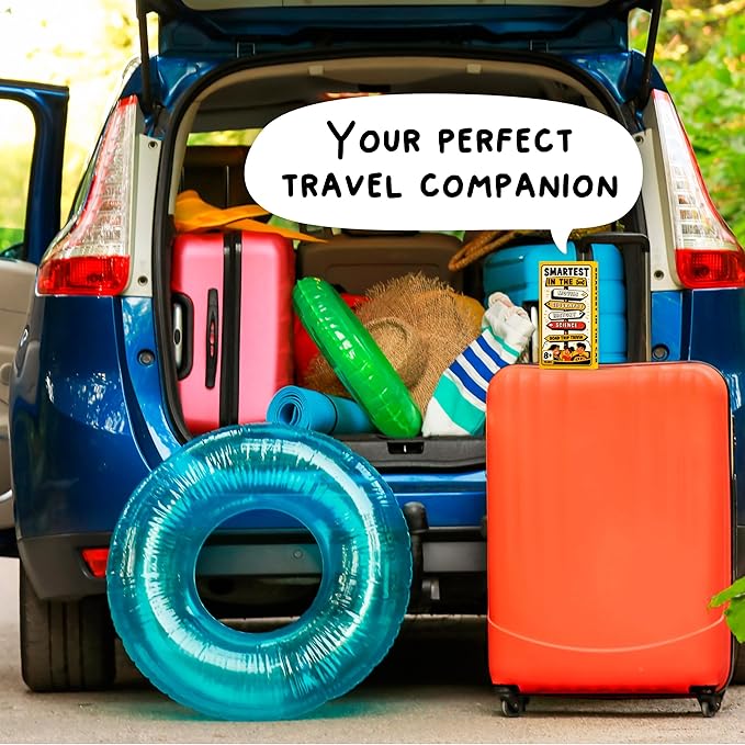 WELL BALANCED Road Trip Trivia - Road Trip Games for Kids Travel Essentials Car Activities Must Haves for Ages 8+