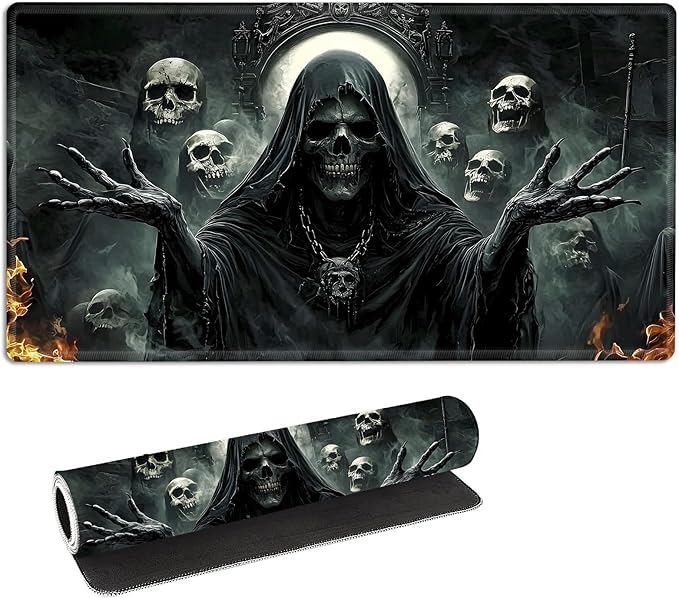 for MTG Playmat with Storage Bag, for TCG Playmat and Playing Card Mat for Magic Board Games, Non-Slip Ghostly Faces Desk Mat, Stitched Edges Game Mat, Rollable & Foldable Card Playmat