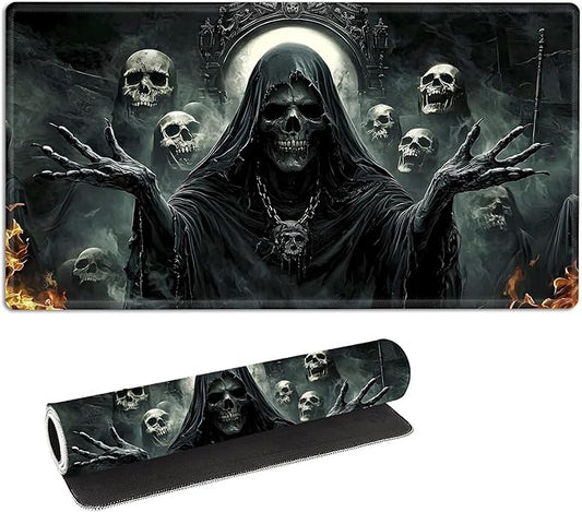 for MTG Playmat with Storage Bag, for TCG Playmat and Playing Card Mat for Magic Board Games, Non-Slip Ghostly Faces Desk Mat, Stitched Edges Game Mat, Rollable & Foldable Card Playmat