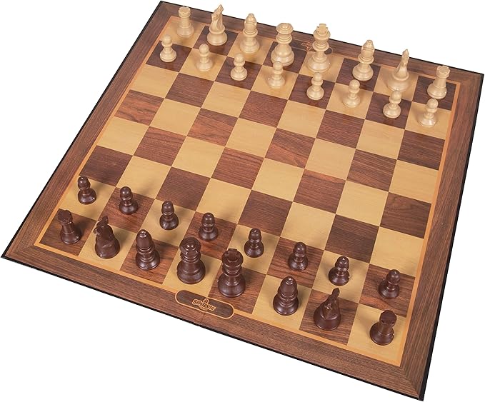 Silly Goose Chess Game, Cardboard Folding Chess Set with Plastic Chess Pieces, Board Games