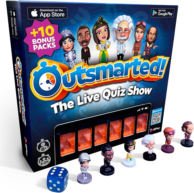 Outsmarted - The Live Quiz Show - 2025 Version + Kids vs Adults Multipack - Remote Board Games - More Than 10000 Questions and Updates, Family Game Night - Games for Adults, Teens and Kids - Ages 8+