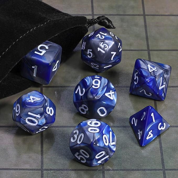 CiaraQ DND Polyhedral Dice Set with Dice Bag for Dungeons and Dragons RPG MTG Role Playing Table Games
