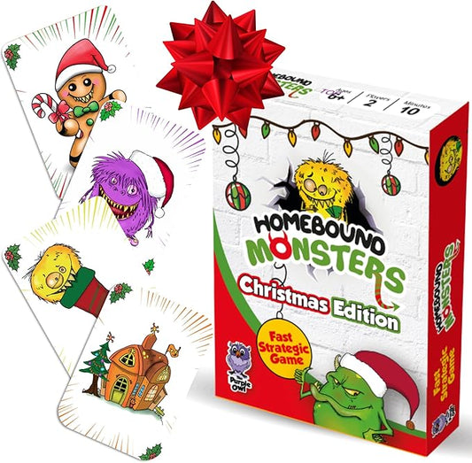 Strategic Family Card Games – Homebound Monsters – Christmas Edition. Small Stocking Stuffers for Kids 8-12. Easy and Fun Family Card Games for Kids and Adults. Age 6 +, 2 Players