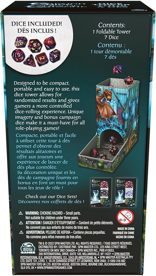Campaign Dice Tower, Portable 7 Polyhedral Dice Role-Playing Board Games DND Dungeons Dragons MTG Magic The Gathering, for Adults & Kids Ages 8 and up
