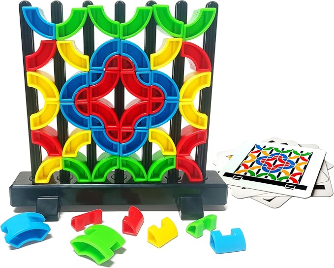 rokt&razo Creative Building Block Set for Toddlers, 30 Pattern Cards, Open-Ended Play Toy for Sensory Development and Problem Solving Skills
