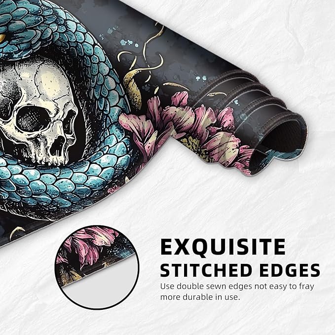 for MTG Playmat with Storage Bag, for TCG Playmat and Playing Card Mat for Magic Board Games, Non-Slip Snake Skull Desk Mat, Stitched Edges Game Mat, Rollable & Foldable Card Playmat
