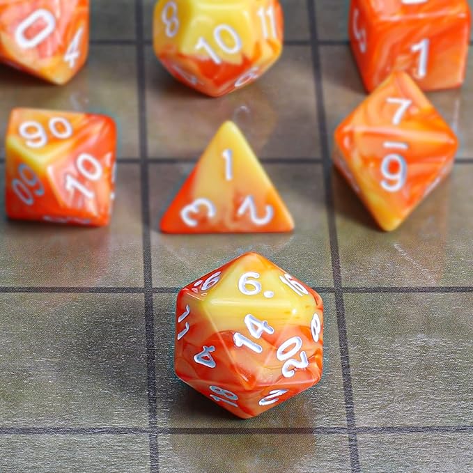 CiaraQ DND Polyhedral Dice Set with a Black Dice Bag for D&D RPG MTG Role Playing Table Games