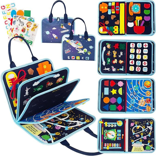 Busy Board Montessori Toys for Boy Girl Birthday Gifts, Busy Book Learning Sensory Easter Toys for Toddlers, Toddler Travel Autism Educational Activities Fine Motor Skills