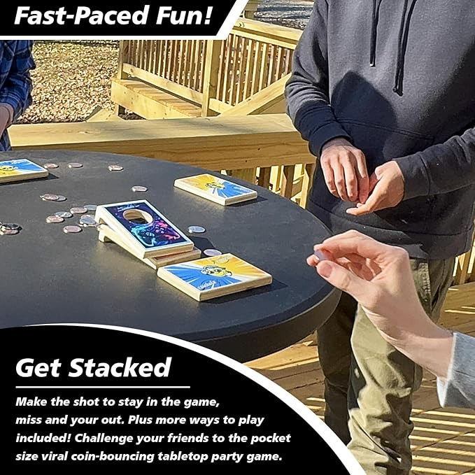 Tabletop Cornhole Game Set | Officially Licensed College Mini Football Cornhole Board Game | Includes Coins