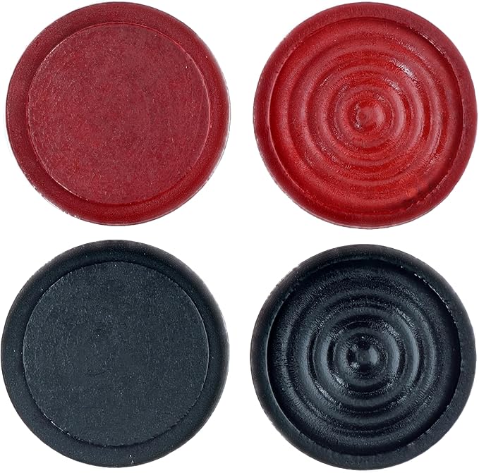 WE Games Wooden Checkers Pieces with Drawstring Storage Bag - 24 Checker Pieces Only - Red & Black, 1.5-inch Diameter