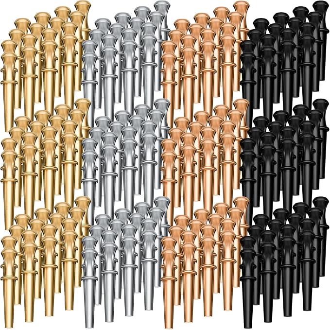 200 Pieces Metal Cribbage Board Pegs 4 Colors Bulk Crib Pegs Fit 1/8 Holes with Drawstring Storage Pouch, Tapered Design for Family and Friend Cribbage Traditional Board Game